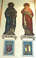 Wall paintings St. Luke & St. John, Crests of Chester & Manchester